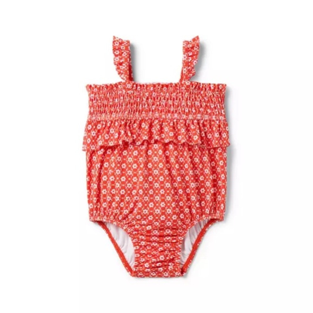 Janie & Jack Baby Floral Smocked Swimsuit
